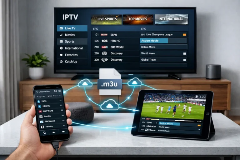 M3U IPTV Playlist für Smart TV Android und iOS Geräte